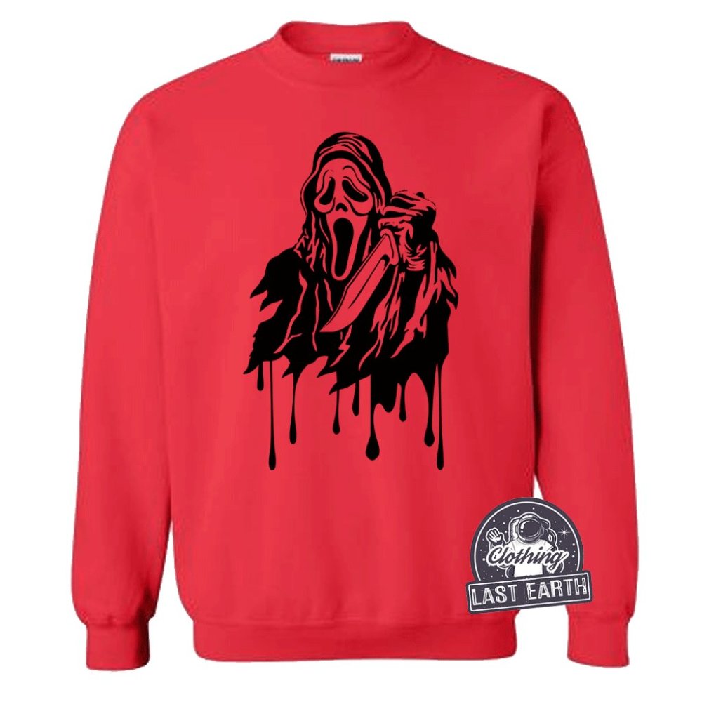 Ghostface Horror Movie Sweatshirt Unisex Sweater Fleece Pullover